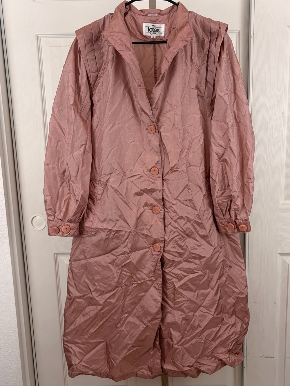 The Totes Coat Vintage Dusty Rose Nylon Long Coat